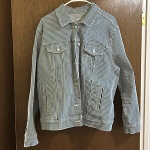 Railroads Stripe Jean Jacket XXL Old Navy